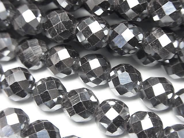 【動画】【素晴らしい輝き】ヘマタイトAAA 64面ラウンドカット8mm 1連(約37cm)の画像