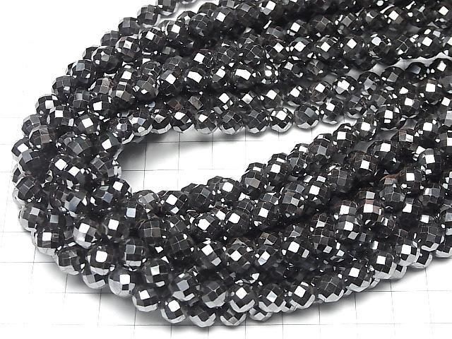 【動画】【素晴らしい輝き】ヘマタイトAAA 64面ラウンドカット8mm 1連(約37cm) サムネイル4