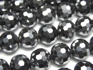 【素晴らしい輝き】ヘマタイト 128面ラウンドカット10mm 1連(約37cm)