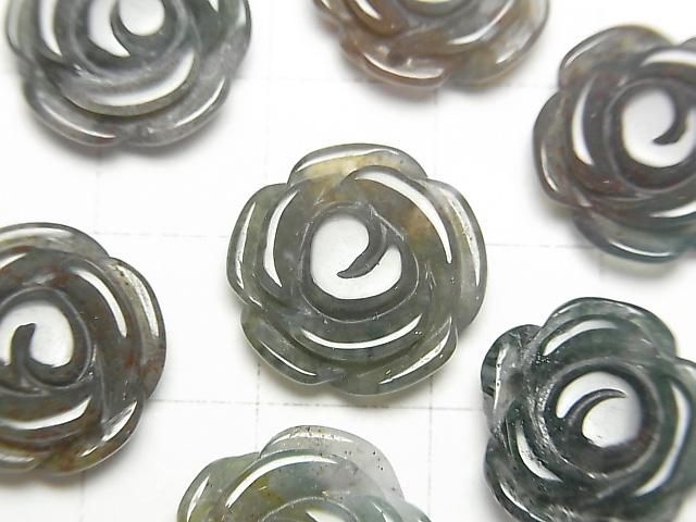 【動画】インディアンアゲート 薔薇(ローズ)15mm 半連/1連(約18粒) サムネイル2