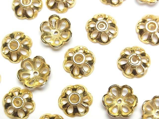 コッパー(銅) ビーズキャップ10×10×4mm 18KGP 1連(約18cm)の画像