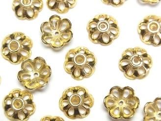 コッパー(銅) ビーズキャップ10×10×4mm 18KGP 1連(約18cm)