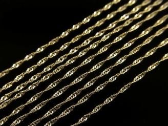 【K10 Yellow Gold】デザインチェーン 1mm 【40cm】【45cm】【50cm】ネックレス 1本