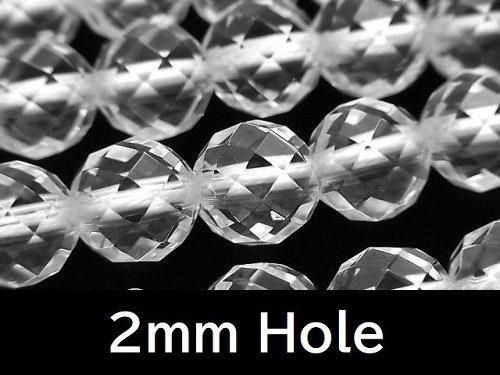 【動画】クリスタルAAA 64面ラウンドカット12mm 【2mm穴】 1/4連~1連(約36cm)の画像