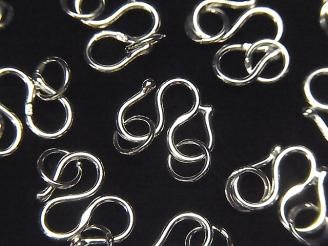 Silver925 丸カン付きW字フック 8mm・9mm・10mm ロジウム 2個