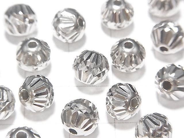 Silver925 ラウンドカット(ソロバン) 【6mm】【8mm】 ロジウム 2粒 サムネイル2