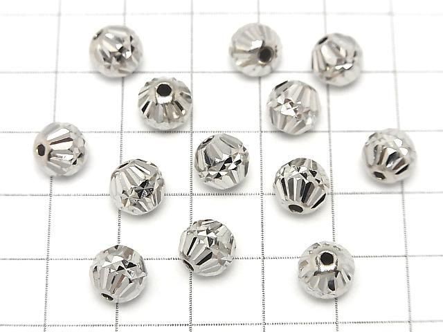 Silver925 ラウンドカット(ソロバン) 【6mm】【8mm】 ロジウム 2粒 サムネイル4
