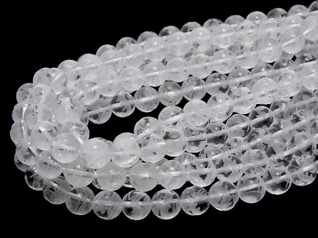 【動画】青龍(四神獣)の彫刻入り!クリスタルAAA ラウンド10mm・12mm・14mm・16mm 1/4連~1連 サムネイル4