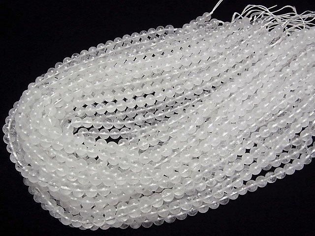 ヒマラヤ産アイスクォーツAA+ ラウンド6mm 半連/1連(約38cm) サムネイル4