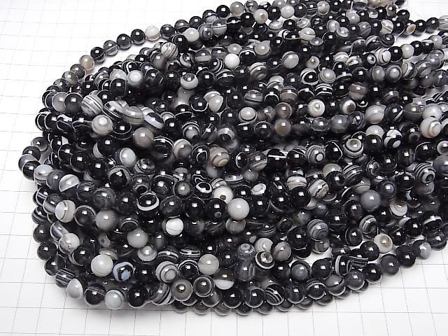 【動画】チベットアゲート(天眼石) ラウンド8mm 1連(約35cm) サムネイル4