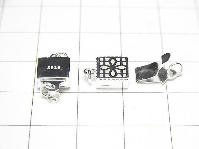 Silver925 透かし入りクラスプ14×8×3mm 【生地】【ロジウム】【18KGP】 1個 サムネイル2