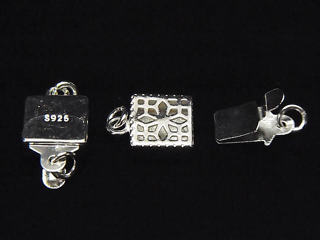 Silver925 透かし入りクラスプ14×8×3mm 【生地】【ロジウム】【18KGP】 1個 サムネイル3