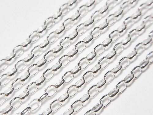 Silver925 ロングロロチェーン 2.5mm 純銀仕上げ 【40cm】【45cm】【50cm】【60cm】 ネックレス 1本の画像