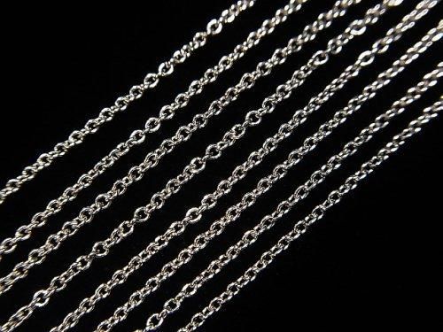 Silver925 小豆(あずき)チェーン1.1mm ロジウム 【38cm】【40cm】【45cm】【50cm】【60cm】【75cm】 ネックレス 1本の画像