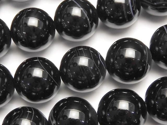 ストライプオニキス ラウンド14mm 半連/1連(約36cm)の画像