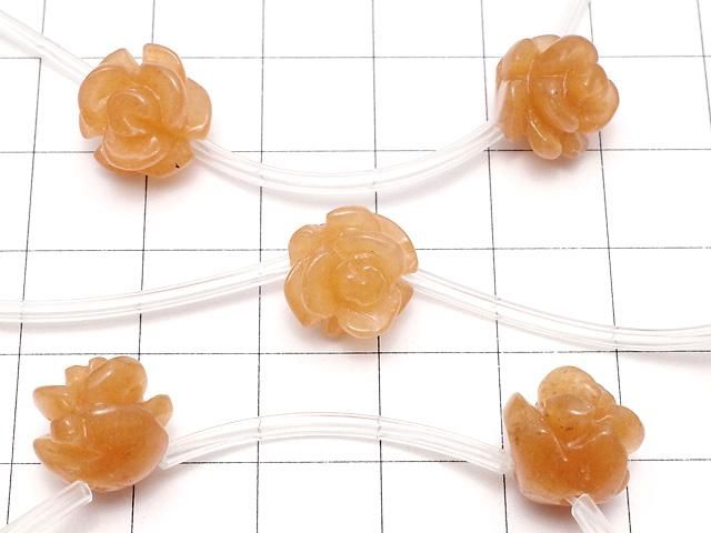 【動画】オレンジアベンチュリン 薔薇(ローズ)12mm 1連(約34cm) サムネイル2