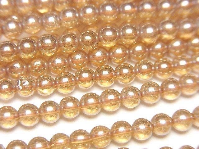 シャンパンカラークォーツAAA ラウンド3mm 1連(約34cm)の画像