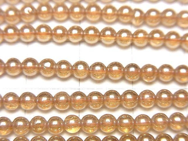 シャンパンカラークォーツAAA ラウンド3mm 1連(約34cm) サムネイル2