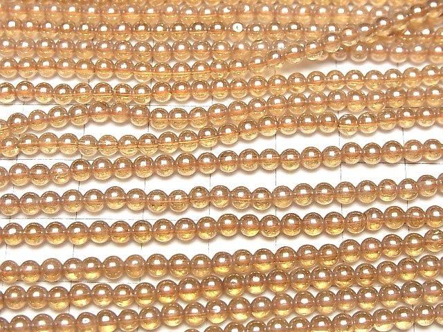 シャンパンカラークォーツAAA ラウンド3mm 1連(約34cm) サムネイル3