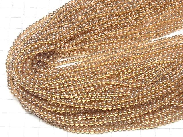 シャンパンカラークォーツAAA ラウンド3mm 1連(約34cm) サムネイル4