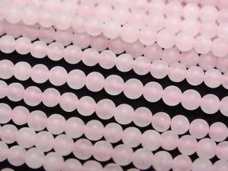 【動画】フロストローズクォーツ ラウンド3mm 1連(約37cm)
