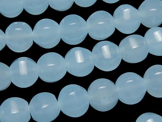 ライトブルージェード 6面カット8mm 1連(約38cm)の画像