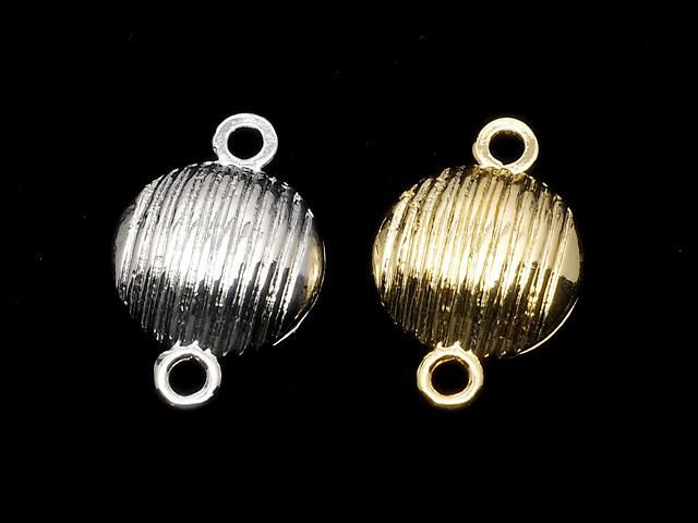 メタルパーツ 丸カン付きマグネット式 クラスプ ライン入コイン22×14×7mm 2ペア サムネイル4