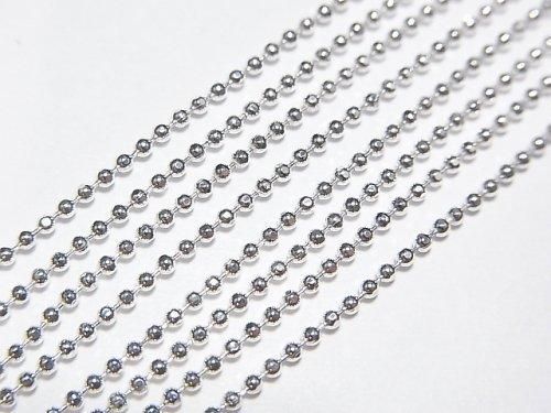 Silver925 カットボールチェーン 1.2mm 純銀仕上げ 【40cm】【45cm】【50cm】 ネックレス 1本  天然石ビーズ・パワーストーンの卸問屋・通販｜ケンケンジェムズ