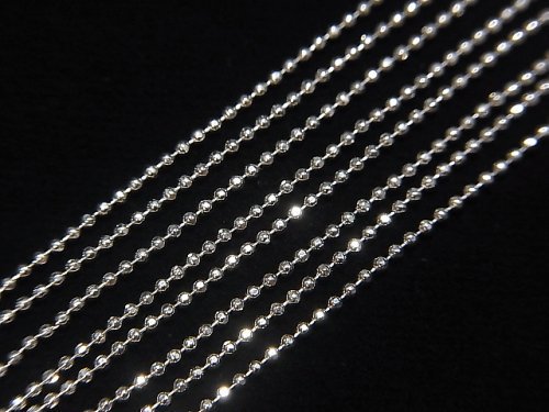 Silver925 カットボールチェーン 1.0mm ロジウム 【40cm】【45cm