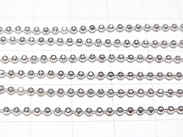 Silver925 カットボールチェーン 1.8mm ロジウム 【38cm】【40cm