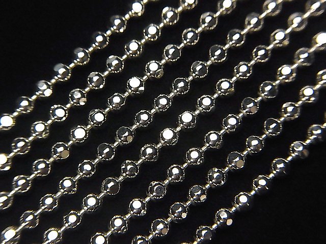 Silver925 カットボールチェーン 2.5mm ロジウム 【45cm】【50cm