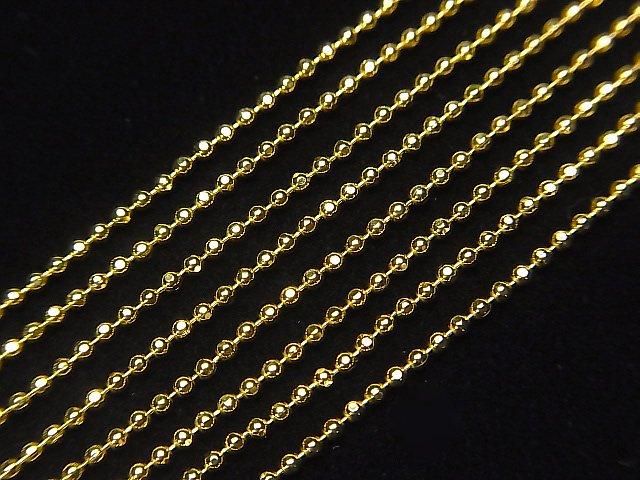 Silver925 カットボールチェーン 1.2mm 18KGP 【38cm】【40cm】【45cm】【50cm】 ネックレス 1本の画像