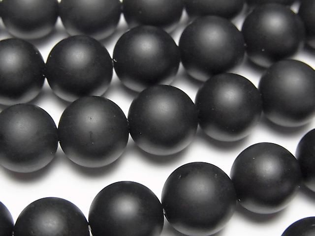 【動画】◆SALE◆フロストオニキス ラウンド10mm 1連(約36cm)の画像