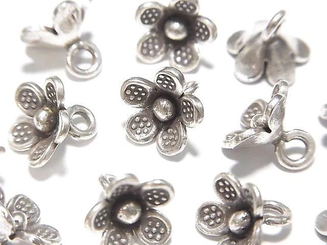 カレンシルバー フラワー型飾りチャーム 10×10×4mm 1個の画像