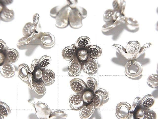 カレンシルバー フラワー型飾りチャーム 10×10×4mm 1個 サムネイル2