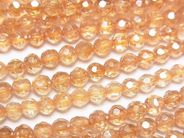 【動画】ゴールデンオーラ 32面ラウンドカット4mm 半連/1連(約38cm)の画像