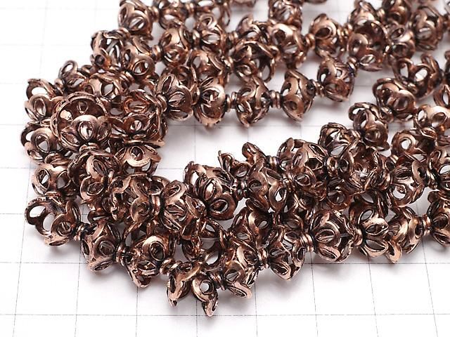 コッパー(銅) ビーズキャップ9×9×4mm いぶし仕上げ 1/4連~1連(約18cm) サムネイル4