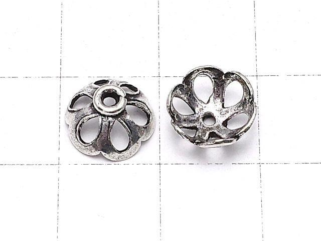 コッパー(銅) ビーズキャップ9×9×4mm シルバー いぶし仕上げ 1/4連~1連(約18cm) サムネイル2