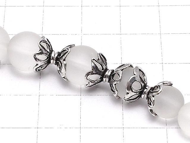 コッパー(銅) ビーズキャップ9×9×4mm シルバー いぶし仕上げ 1/4連~1連(約18cm) サムネイル3