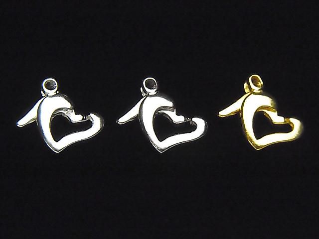 Silver925 ヒキワ8×11×3mm ハート 2個の画像