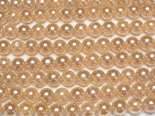 【動画】クラックシャンパンカラークォーツAAA ラウンド8mm 1連(約38cm) サムネイル3