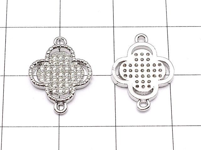 メタルパーツ ジョイントパーツ フラワー(CZ付)【10mm】【12mm】 シルバーカラー 1個 サムネイル3
