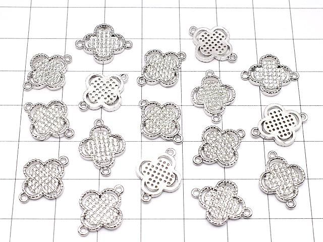 メタルパーツ ジョイントパーツ フラワー(CZ付)【10mm】【12mm】 シルバーカラー 1個 サムネイル4