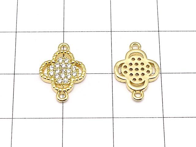 メタルパーツ ジョイントパーツ フラワー(CZ付)【10mm】【12mm】 18KGP 1個 サムネイル2