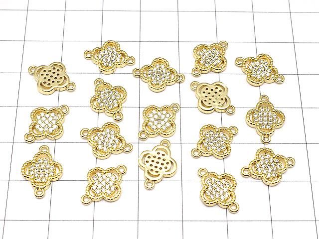 メタルパーツ ジョイントパーツ フラワー(CZ付)【10mm】【12mm】 18KGP 1個 サムネイル4