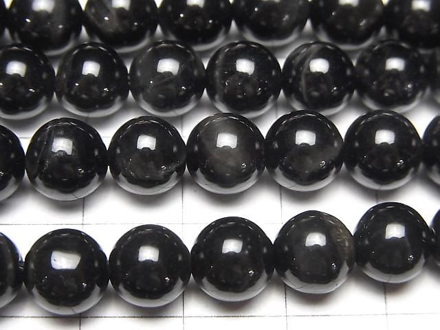 【動画】ブラックタイガーアイAAA ラウンド8mm 半連/1連(約38cm) サムネイル2