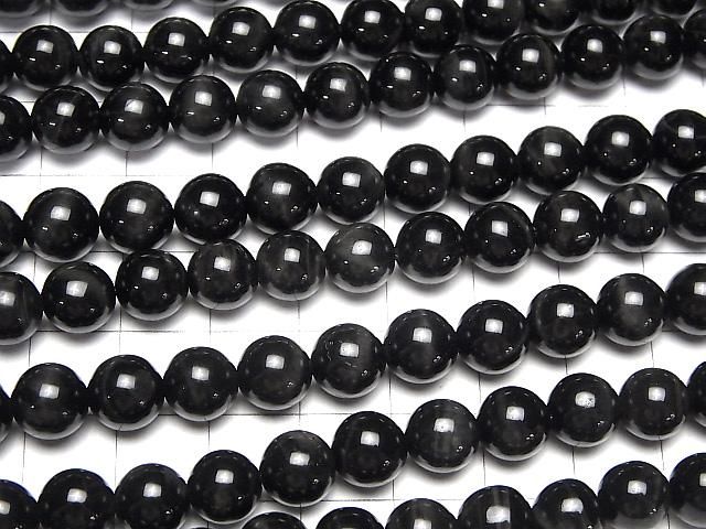 【動画】ブラックタイガーアイAAA ラウンド8mm 半連/1連(約38cm) サムネイル3