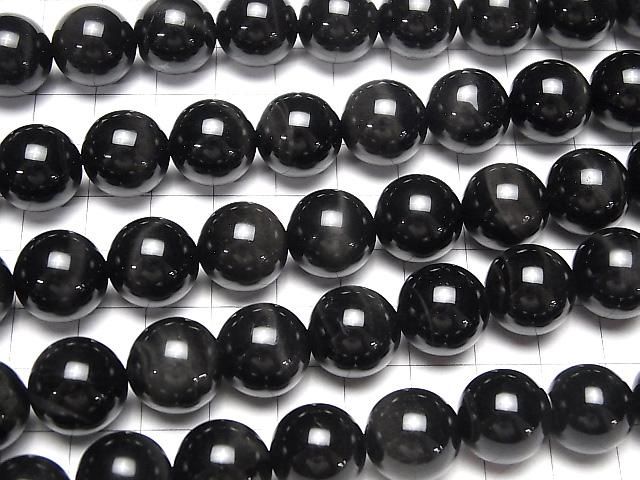 【動画】ブラックタイガーアイAAA ラウンド14mm 1/4連~1連(約36cm) サムネイル2