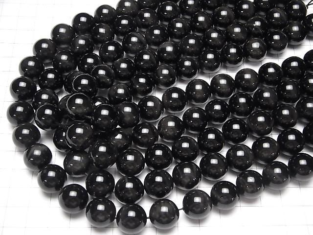 【動画】ブラックタイガーアイAAA ラウンド14mm 1/4連~1連(約36cm) サムネイル4