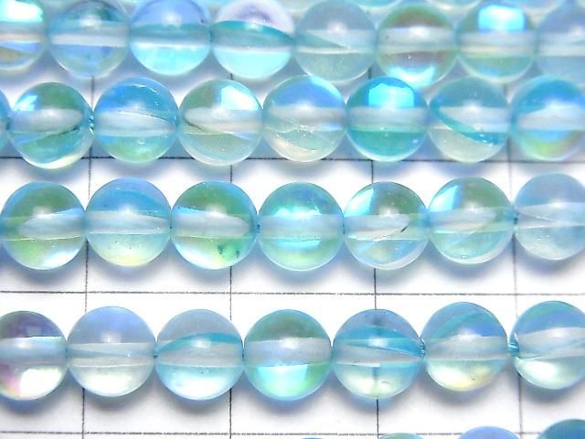 【動画】アクアブルー ルナフラッシュ ラウンド6mm 1連(約36cm) サムネイル2